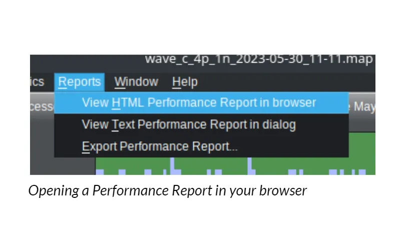 opening performance report in your browser